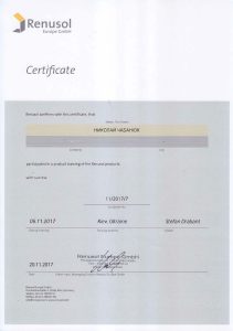 Сертификат квалификации инженеров компании Эко Про +